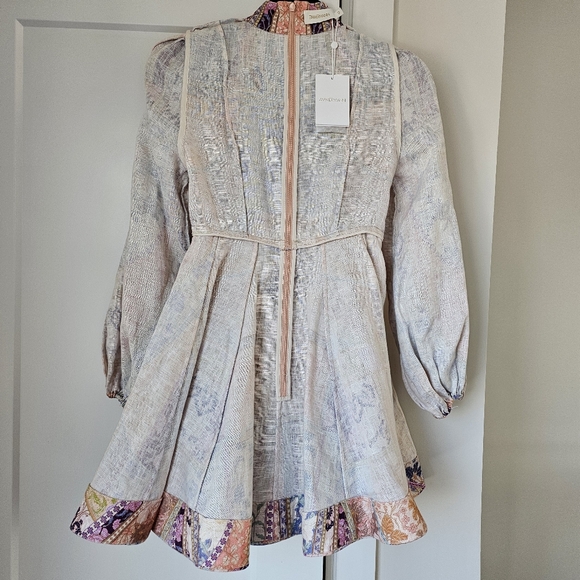 Zimmermann Pastel Patchwork Long Sleeve Dress - Picture 12 of 13